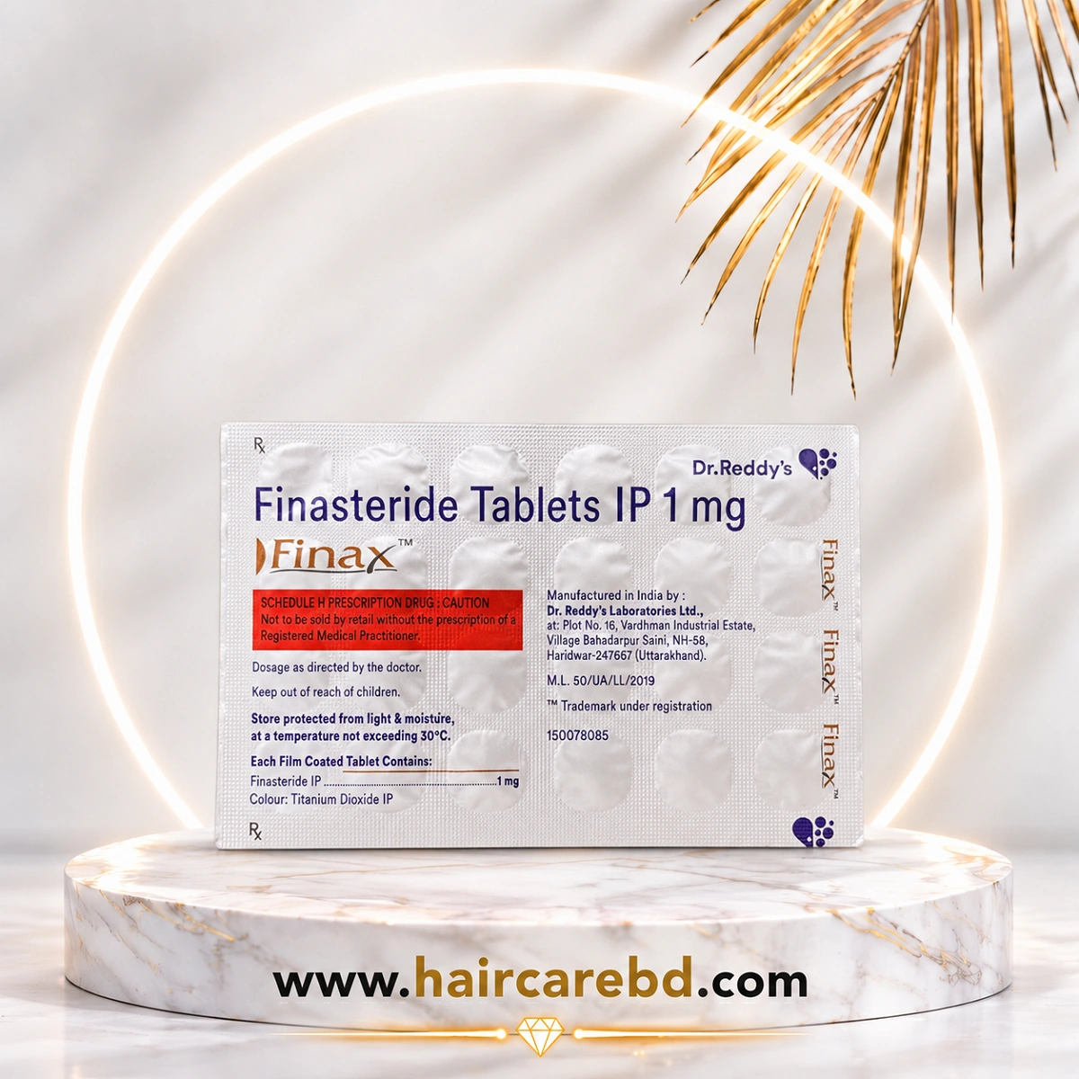Finax 1mg Finasteride Tablet 30 Tablets – Dr. Reddy's Original Indian