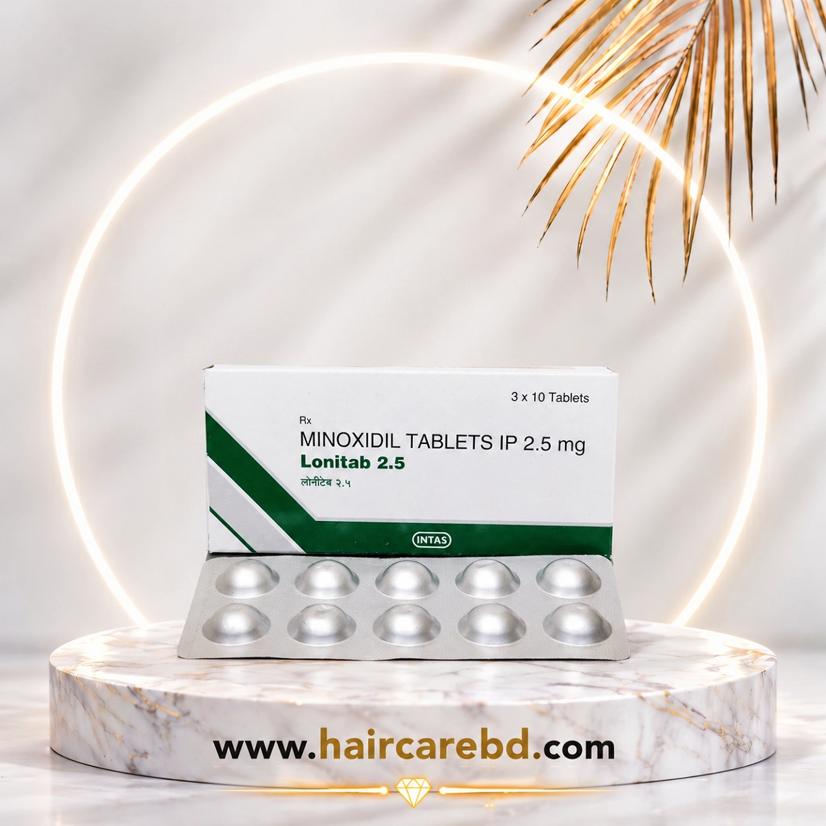Lonitab 2.5 mg Minoxidil Tablet 10 Tablets – Oral Minoxidil – Original Indian