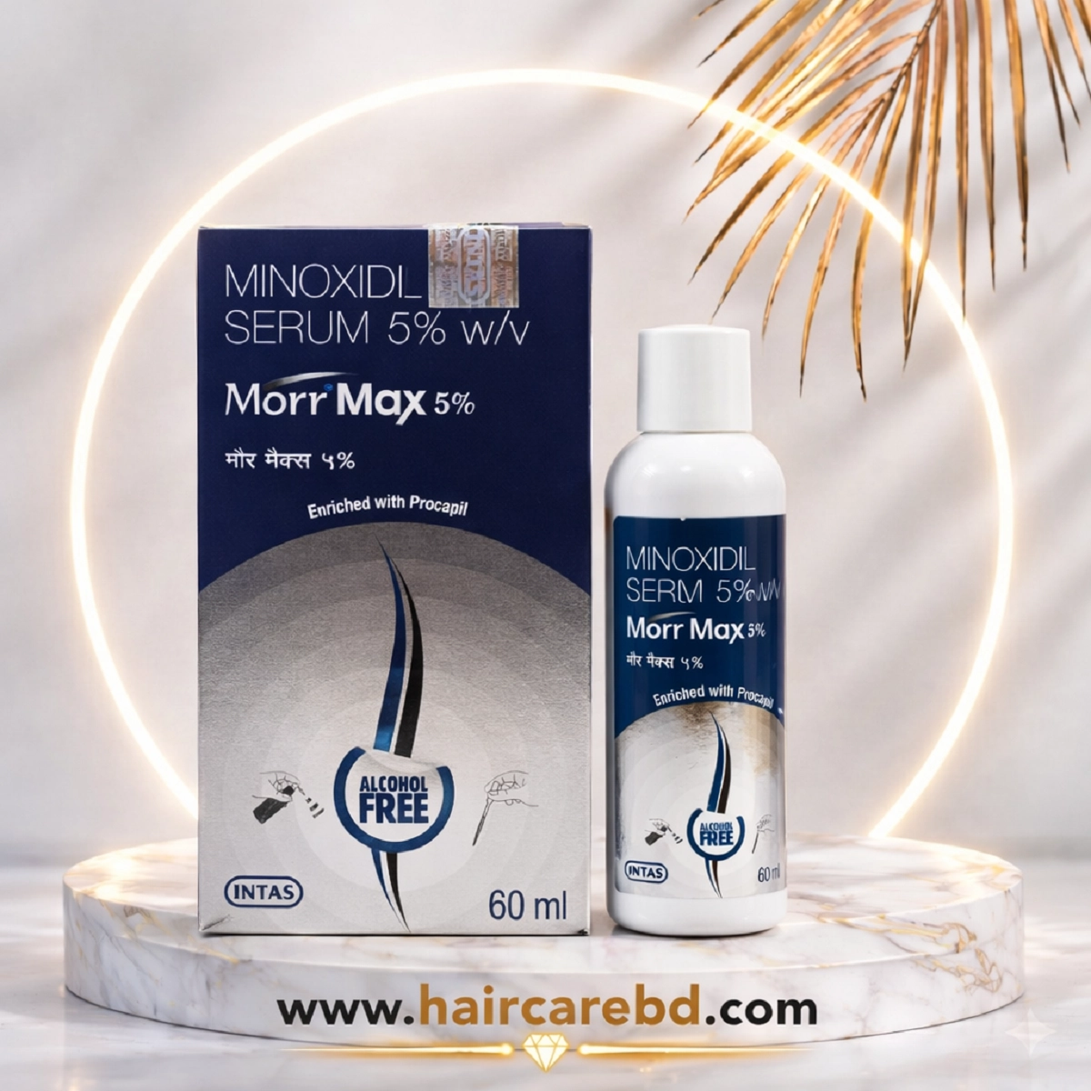 Morr Max 5% Minoxidil with Procapil Serum 60ml – Alcohol-Free – Original Indian